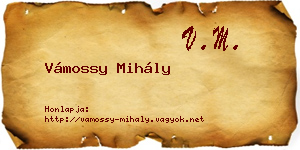 Vámossy Mihály névjegykártya